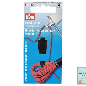 Prym 刺繍糸用針糸通し器 - 簡単に挿入できる 2 つの異なるサイズのフック