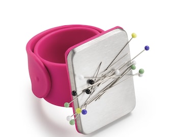 Prym Pink Magnetic Wrist Pin Cushion, Gift for Dressmaker, Magnetic Pin Bracelet, Sewing Room Gifts