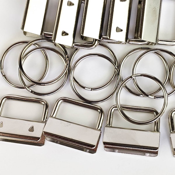 Key Fob Hardware with Split Ring, 10 sets of 1 inch (25mm)  Key Ring Supplies, Keychain Findings UK Shop