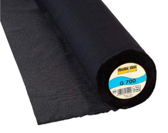 Black Woven Cotton Interfacing, G700 Vlieseline, Various Lengths, Stabilises without Stiffening, Vilene for Bags and Purses