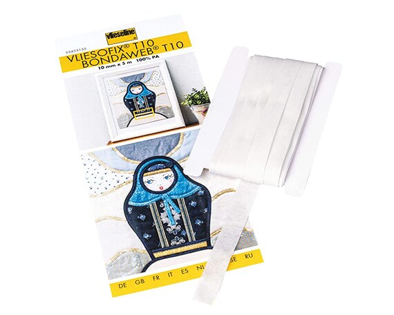 Double-sided Adhesive Tape T10 10mm Wide Iron-on Tape Vlieseofix  Bondaweb