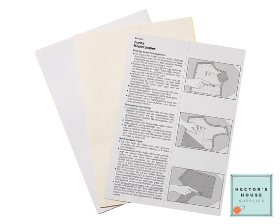Papier carbone Burda pour couturières, papier calque pour patrons de  couture, papier carbone, jaune et blanc -  France