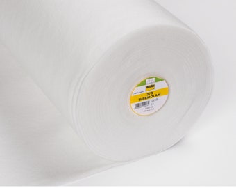 Vlieseline Thermolam Wadding 272, Sew In Compressed Polyester Batting, Multiple Lengths Available, White Compressed Fleece