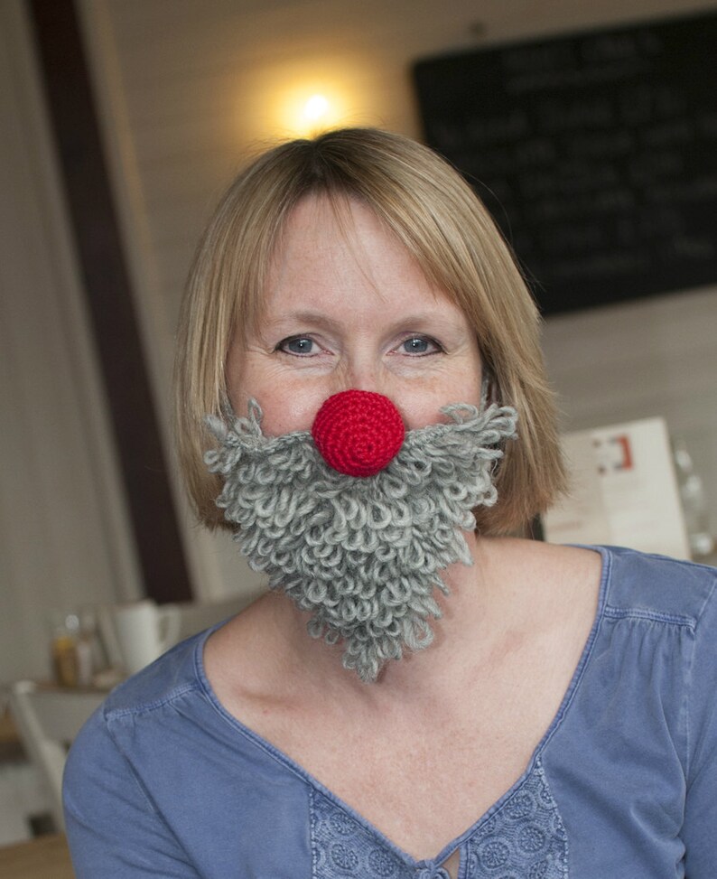 Woolly Beard and Red Nose Crochet PDF Pattern instant download image 1