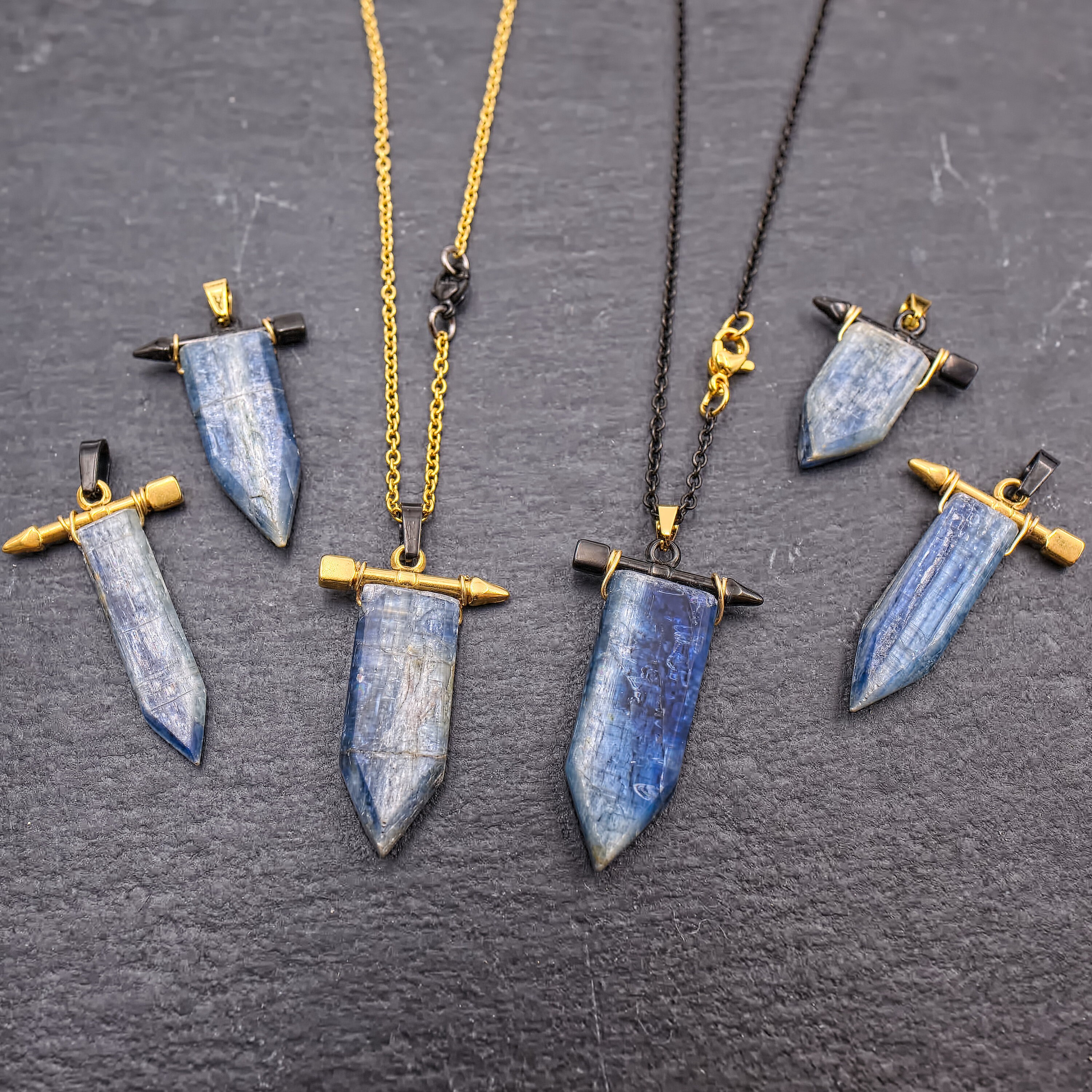 Mens crystal necklace Men raw kyanite necklace Blue kyanite Etsy