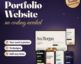 Personalized Portfolio Website, One Page Site for Designer, Photographer, Developer, Online Resume Website, Own Domain Ready, No Coding