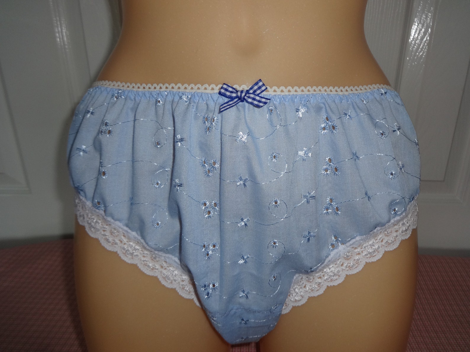 Handmade Panties sleep knickers sissy blue broderie anglaise Etsy