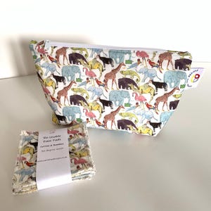 Borsa da bagno in cotone Liberty Tana Lawn, stampa "Queue for the Zoo"