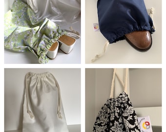 Shoe Bag, Laundry Bag, Cotton Sack, Drawstring Bag, Grooms shoe bag