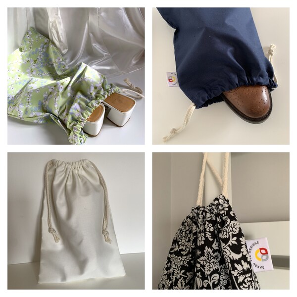 Shoe Bag, Laundry Bag, Cotton Sack, Drawstring Bag, Grooms shoe bag