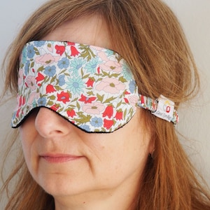 Liberty Mohnblume & Gänseblümchen, rosa, Kulturbeutel, Kosmetiktasche, Schminktasche, Kulturbeutel, Schlafmaske
