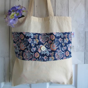 Sac cabas en Liberty, Sac pliable en coton, Sac pliable, Sac cabas en coton, Sac en toile, Sac pour la vie, Sac écologique