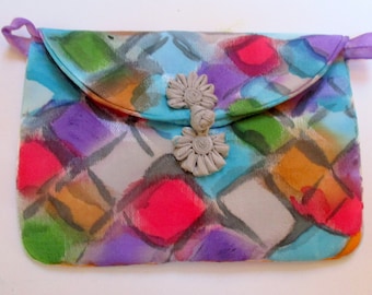 Small purse accessory-Handpainted silk- unique Handmade gift- made in the Hudson Vallely