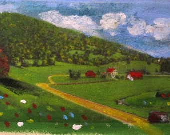 Landscape painting-wall art decor- Framed-New York Hudson Valley-Impressionist