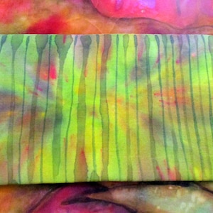 Silk Purse Accessory- Shades of Green-  Hand Painted- Artisan made in New York- one of a kind- Ready to Ship- Art to Wear