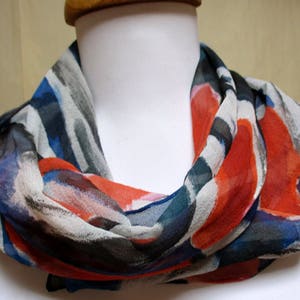Silk Scarf Accessory- Hand Painted-Unique Gift- Fashionista-Made in New York- One of a Kind