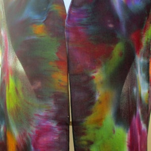 Hand Painted Silk Scarf: Abstract Multi-Color Fashion Accessory