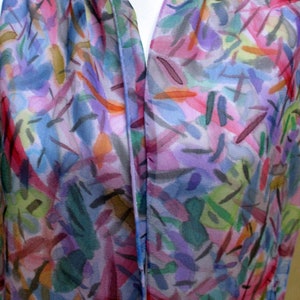 Silk Scarf Wrap Accessory--Hand Painted -Unique Gift-Handmade in New York-Art to Wear