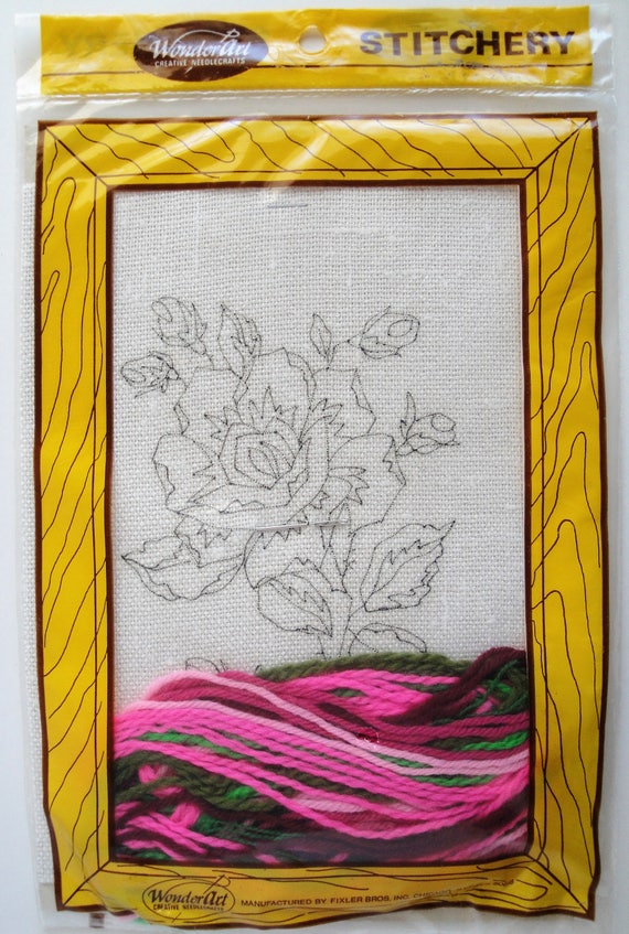 Vintage Wonderart Stitchery Kit Rose 05015 NIP - Etsy