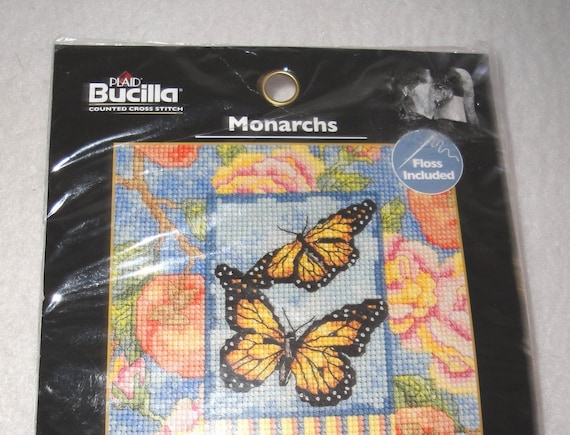 Counted Cross Stitch Kit Monarchs Butterflies Kit NIP