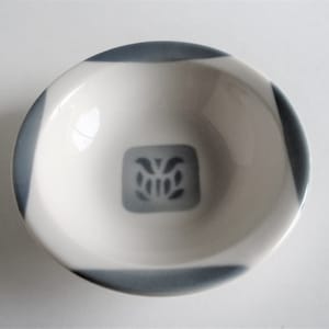 Vintage Syracuse Cadet Fruit Dessert Bowl Restaurant Ware Airbrushed Gray