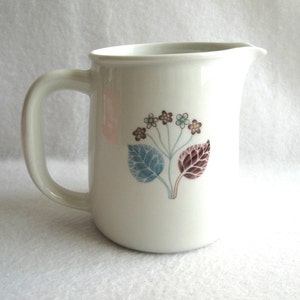 Arabia Finland Small Pitcher Blue Brown Leaf Vintage Mid Century F