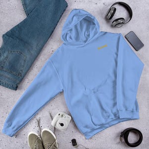 Abstract Gorilla Hoodie, Minimalist Jungle Animal Back Print, Gold Graffiti Chest Tag, Unisex Pullover – No Comment image 3