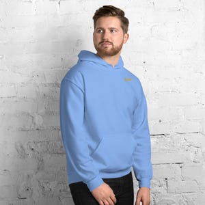 Bluza z kapturem z abstrakcyjnym motywem lwa z przodu, minimalistyczny nadruk z dużym kotem na plecach, złota metka z graffiti na piersi, bluza unisex – brak komentarza zdjęcie 12