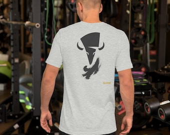 Abstract Bison T-Shirt, Minimalist Prairie Wildlife Back Print, Gold Graffiti Tag, Unisex Graphic Top – No Comment