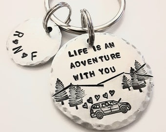 Mom Keychain, Minivan Keyring, Mother's Day Gift, Present from children, Grandma appreciation, Life is an adventure, Mommy, Soccer Mom Keys