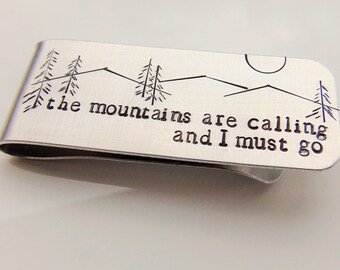 Mountain Money Clip Etsy - the mountains are calling money clip personalized money clip hand stamped accessories gift for him fathers gift custom money clip dad daddy