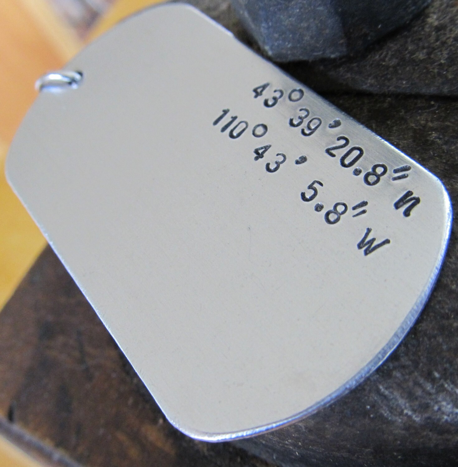 Personalized Dog Tag Coordinates Necklace Hand Stamped GPS Etsy