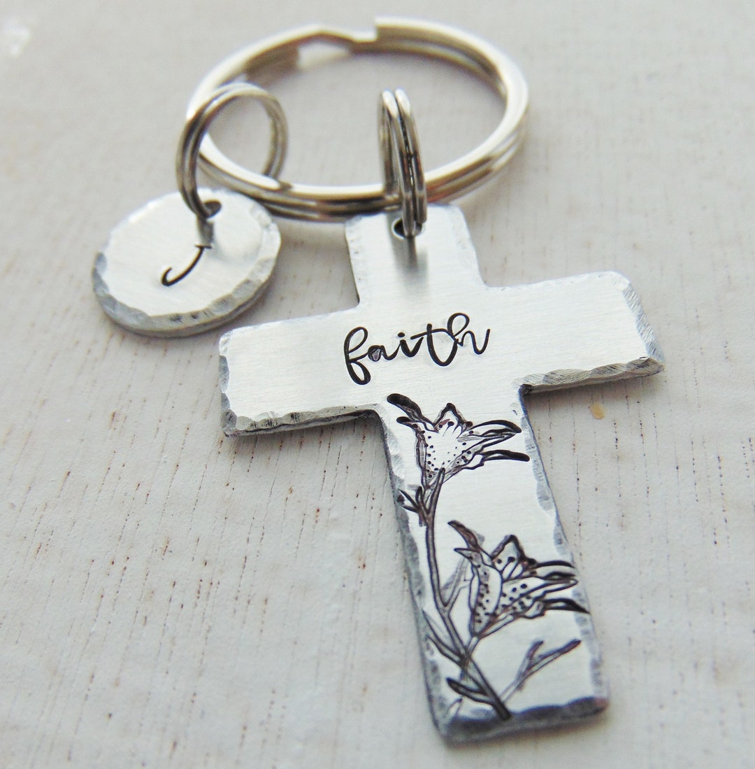 Faith Cross Keychain, Easter Gift Inspirational Keyring, Christmas ...