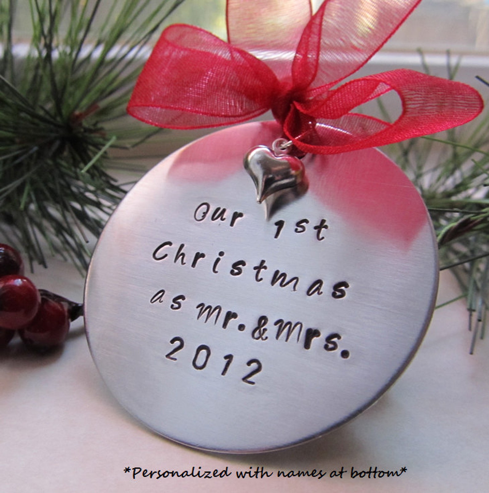 Our First Christmas Ornament Personalized Ornament Couples Etsy UK