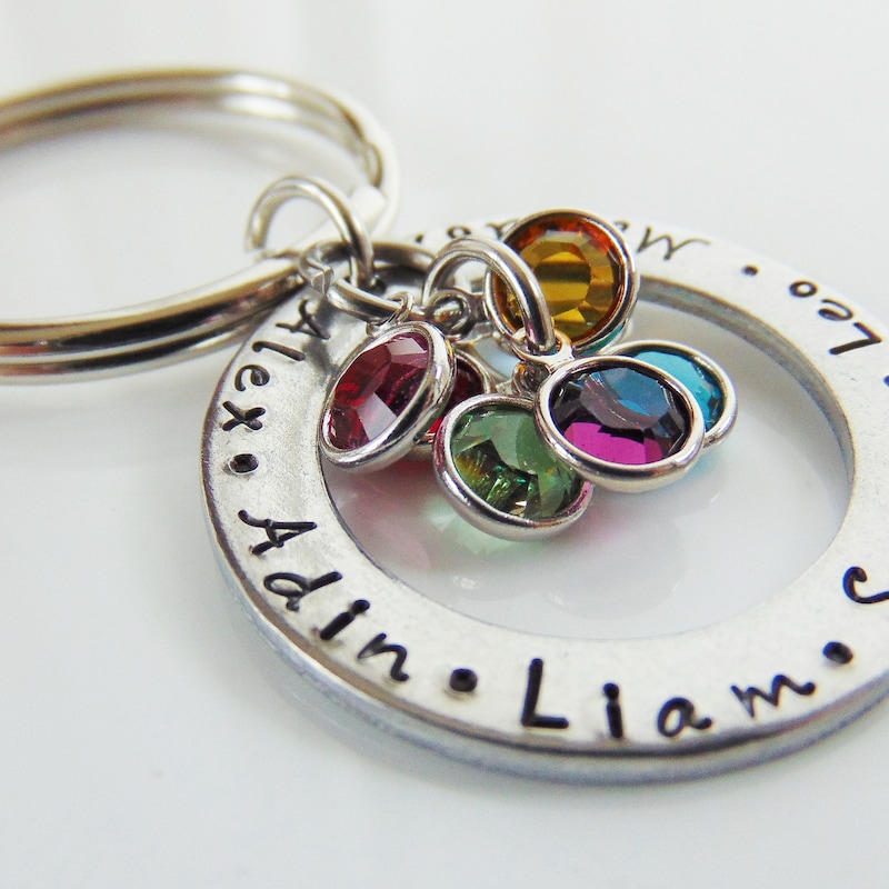 Keychains With Birthstones - Etsy