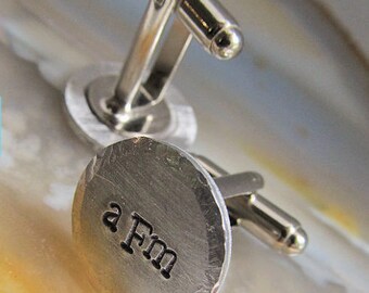 Personalized Cufflinks, Hand Stamped Cufflinks, Wedding Gift, Groomsmen Gifts, Monogram Cufflinks, Father's Day Gift, Aluminum Cufflinks