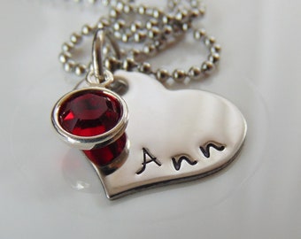 Personalized Heart Valentine's Necklace Hand Stamped - Etsy Personalized Heart Valentine's Necklace Hand Stamped - Etsy
