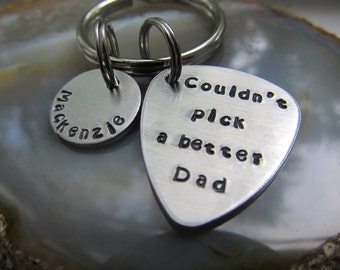Guitar Pick Keychain Personalized Guitar Pick Key Ring Gift For Him Fathers Day Gift Dad Gift