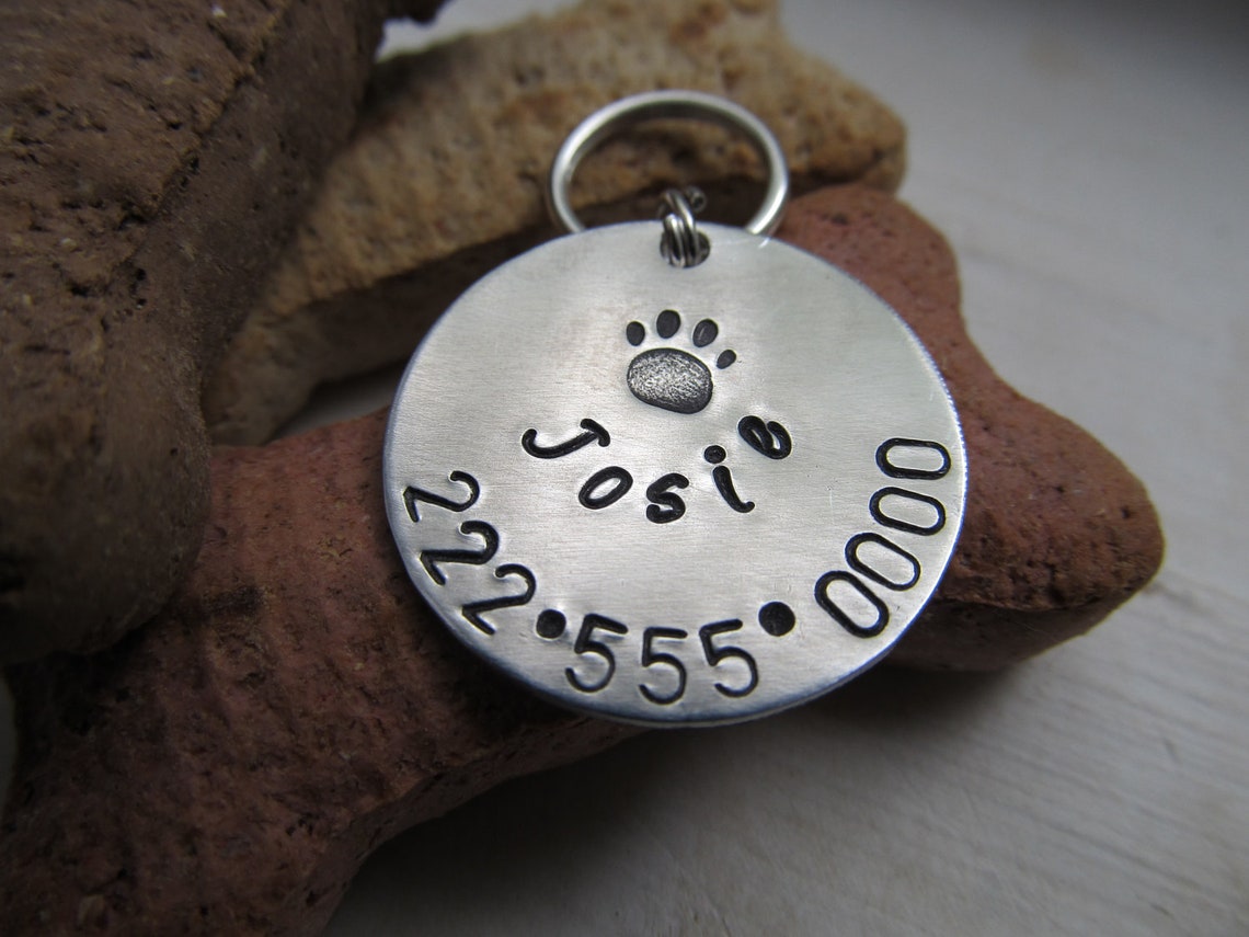 Custom Dog Tag Pet Name Plate Personalized Animal Tag Hand Etsy