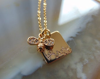 Be Brave Necklace, Gold Necklace, Encouragement Jewelry, Battling Cancer, Going away to college present, Gift for Her