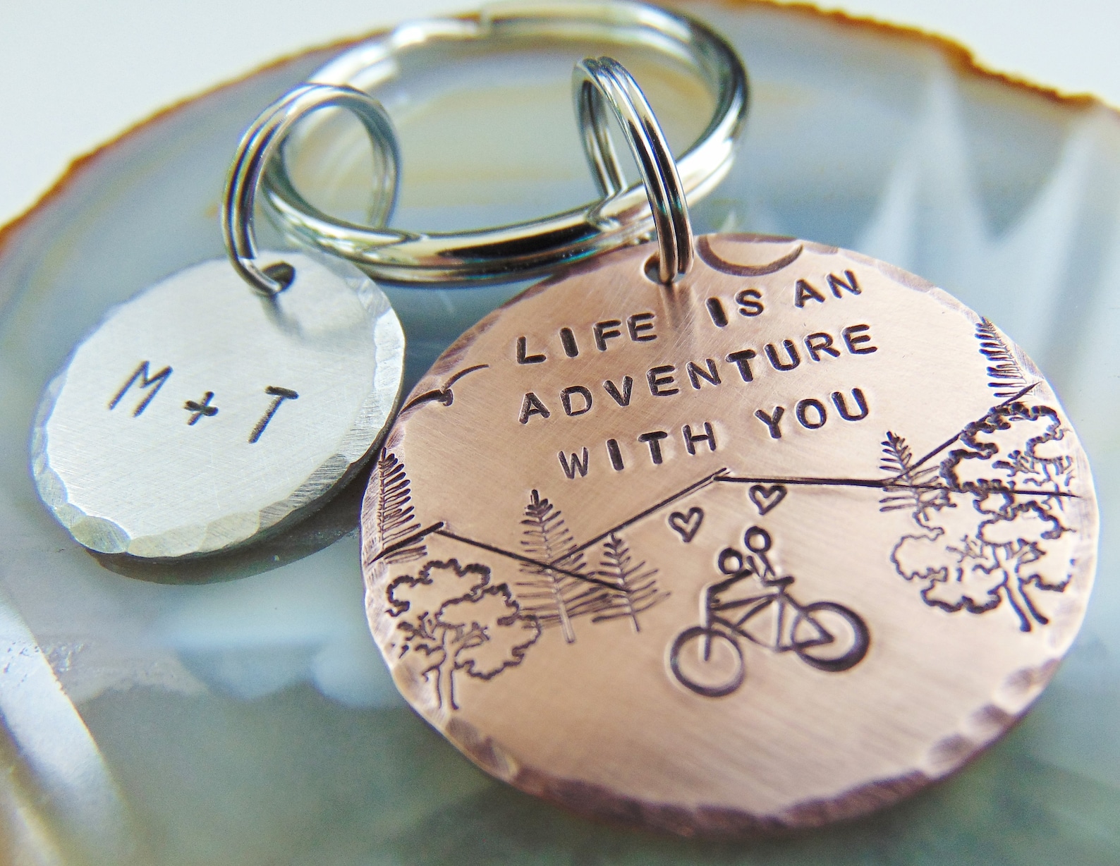 Bicycle Key Ring Life is an Adventure With You Anniversary Etsy