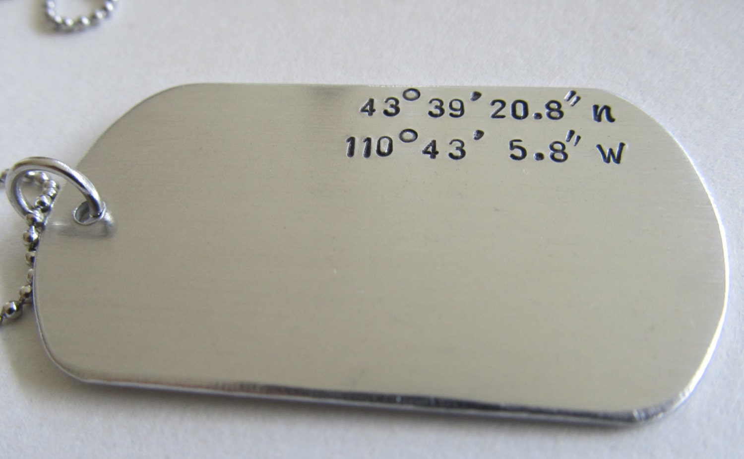 Personalized Dog Tag Coordinates Necklace Hand Stamped GPS Etsy