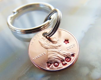 Republican Penny, Vote  Keychain, Vote Republican, 2024, Penny Key Ring, Hand Stamped Penny, Vote Republican Reminder, Political Key Ring