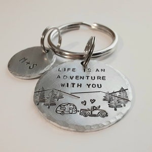 Life Is An Adventure With You, Truck Keychain, Camper Keychain, Personalized, Anniversary Gift, Gift for Him, Boyfriend Keychain, Custom image 2