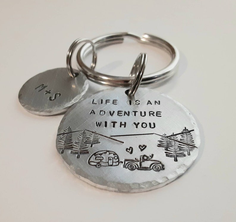 Life Is An Adventure With You, Truck Keychain, Camper Keychain, Personalized, Anniversary Gift, Gift for Him, Boyfriend Keychain, Custom image 2