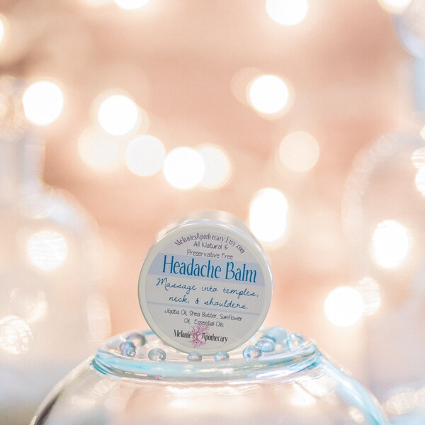 Headache Balm - Best Seller - All Natural Essential Oil Balm - Headache Salve - Headache Rub - Be Well Gift - Migraine Rub