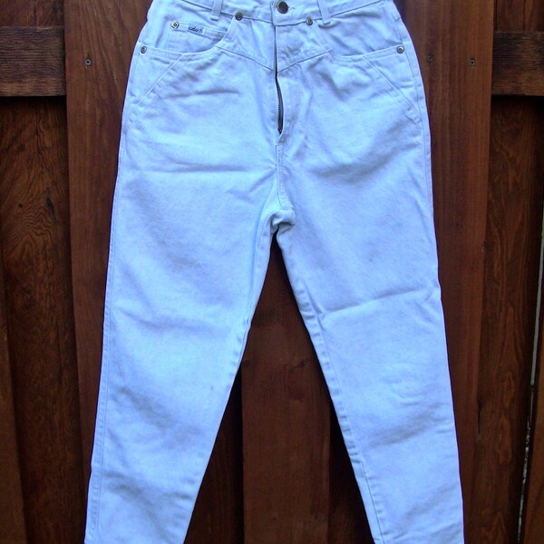 RESERVED for Elizabeth/1990S High Waisted Light Denim Chic Jeans with Bows