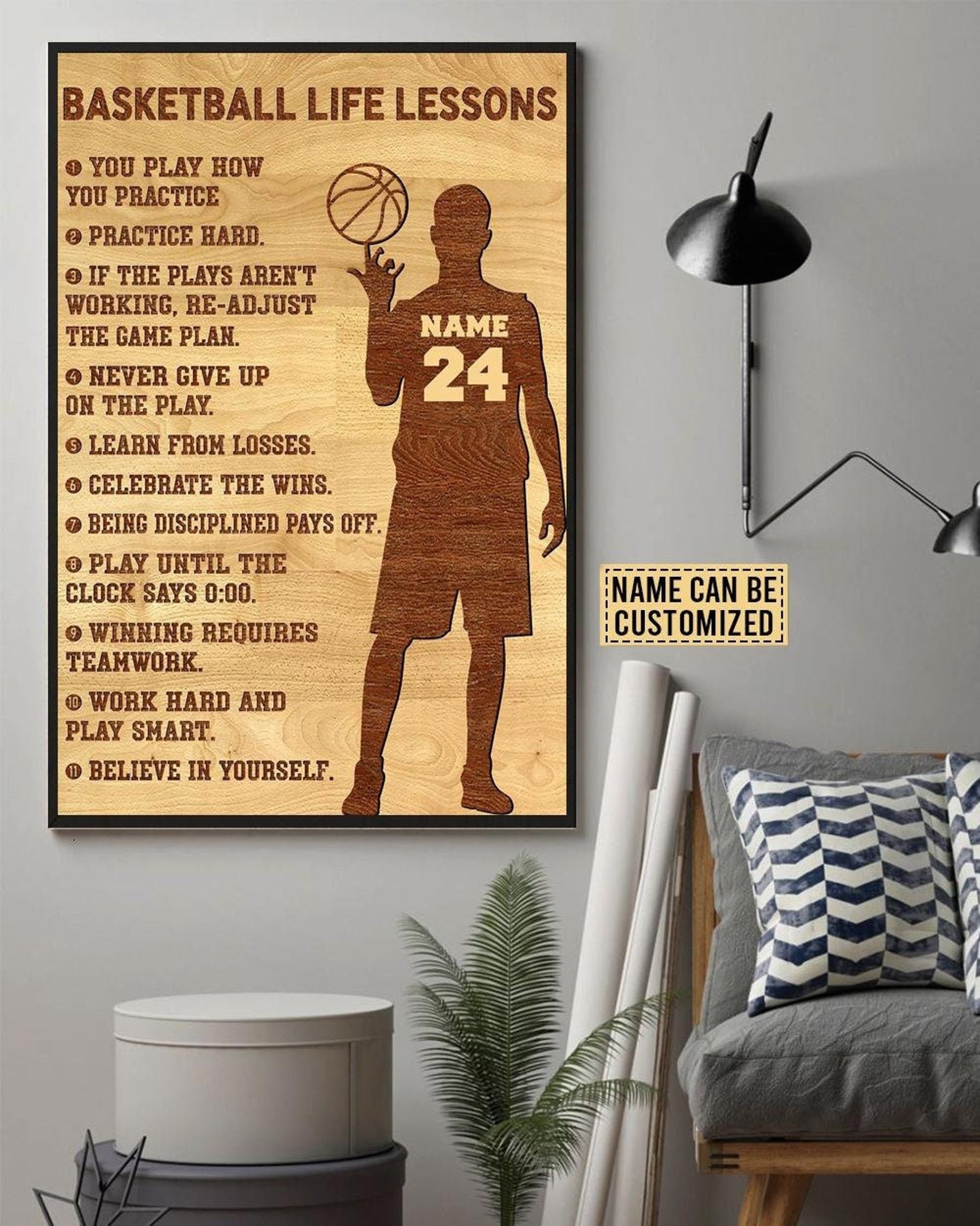 Personalized Basketball Life Lessons Poster/canvas Vintage | Etsy