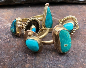 Turquoise & Bronze Adjustable Medium Scale Stones