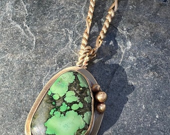 Green Turquoise Bronze Necklace